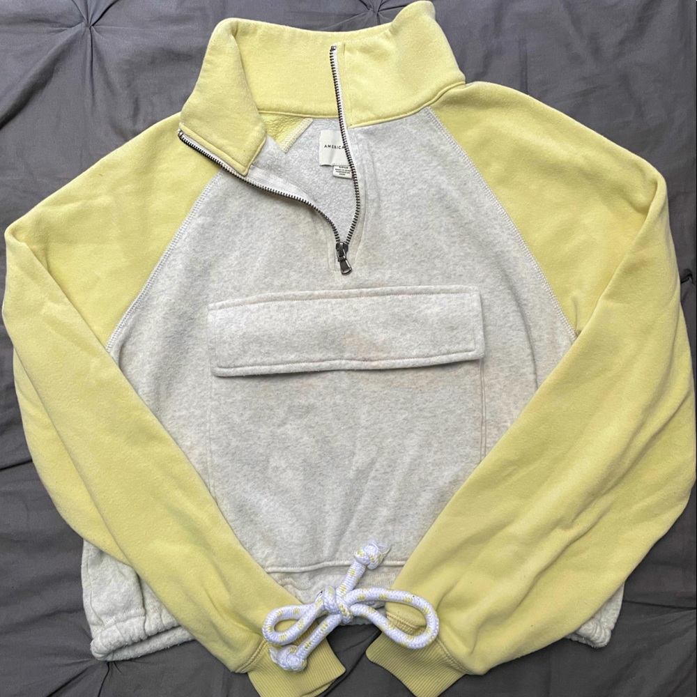 AE Fleece Cropped Quarter-Zip Sweatshirt